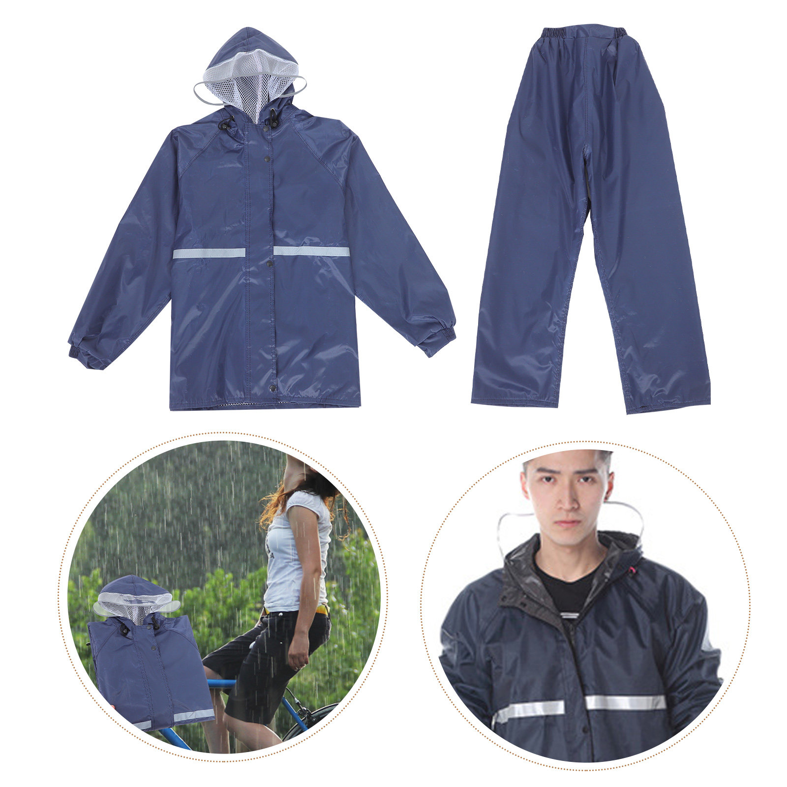 Motorcycle Rain Suit - Reflective Motorcycle Rain Suit Split Double