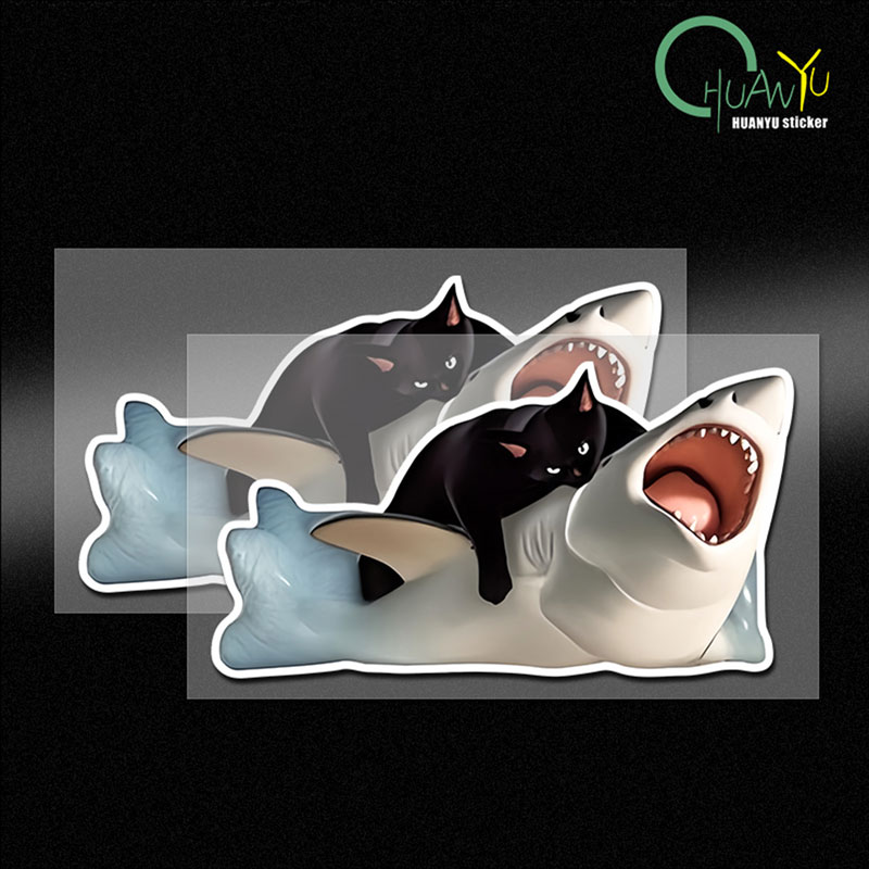 Motorcycle Gear Up - RETLPER Reflective Sticker Black Cat Suppressing