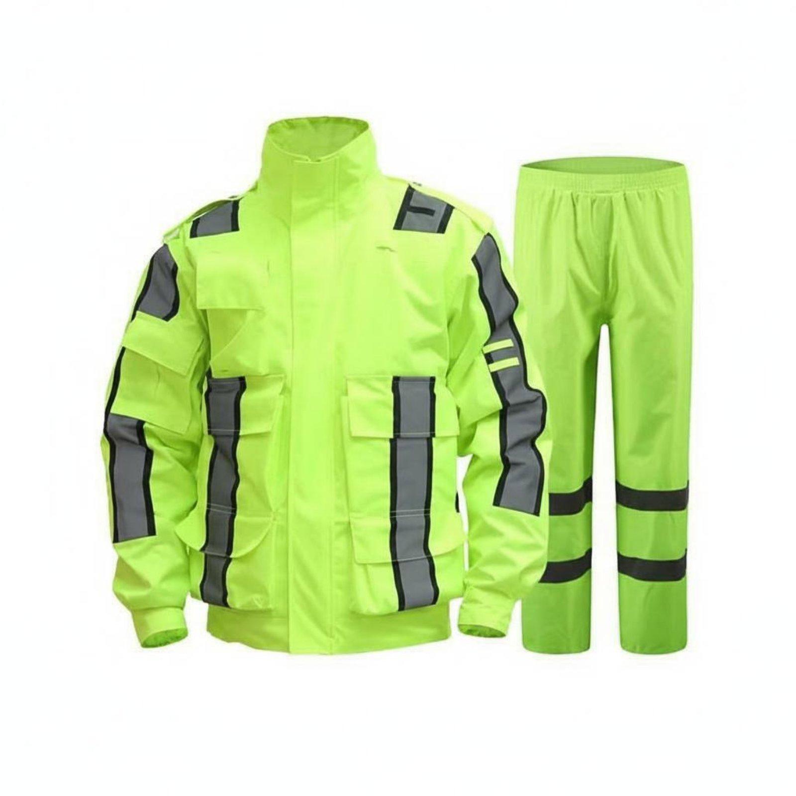 Motorcycle Rain Suit - High Visibility Reflective Rain Suit Waterproof