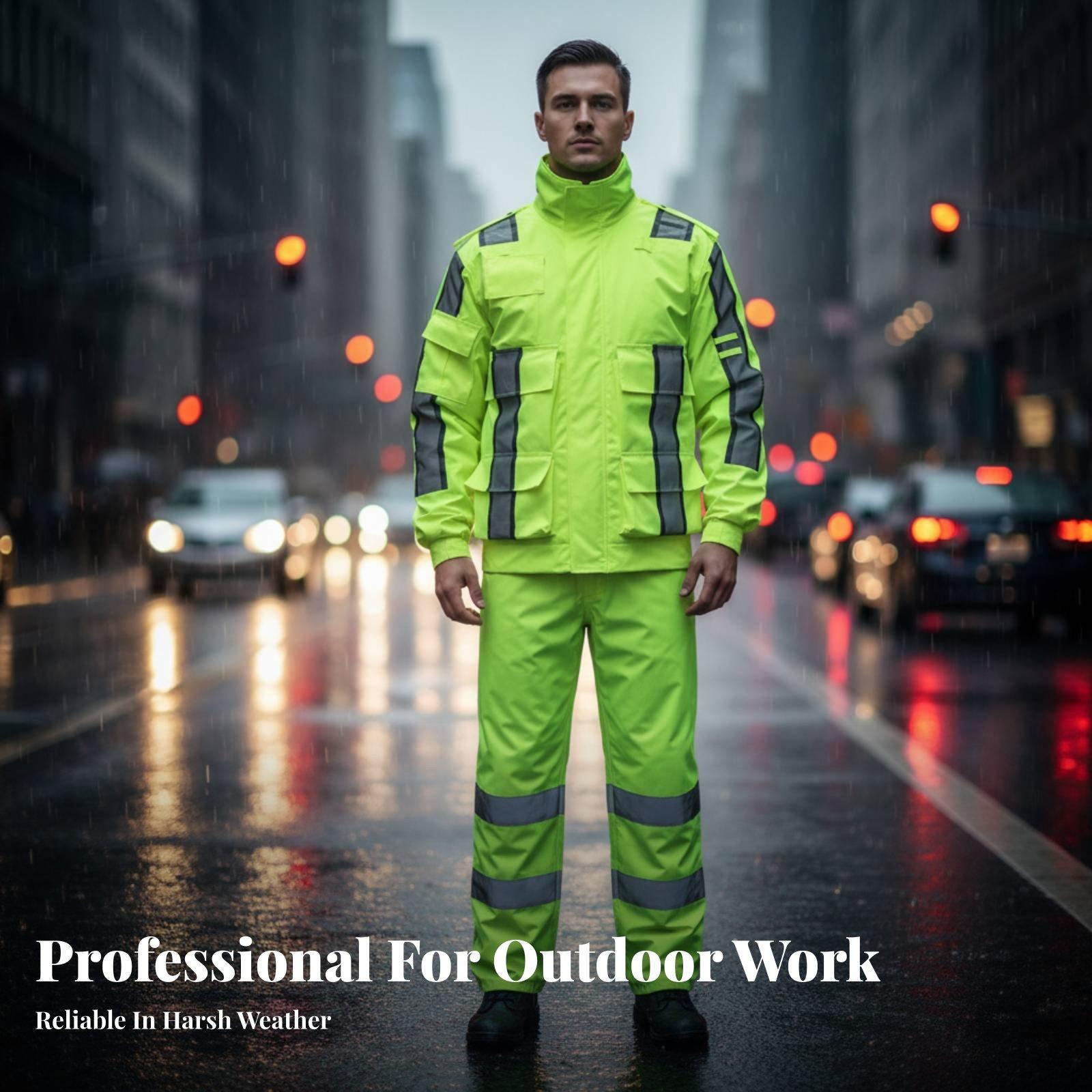 High Visibility Reflective Rai - Motorcycle Rain Suit recension och pris