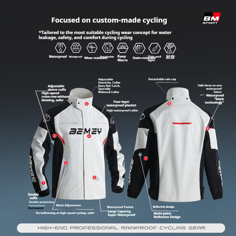 Motorcycle Raincoat for Men, T - Motorcycle Rain Suit recension och pris