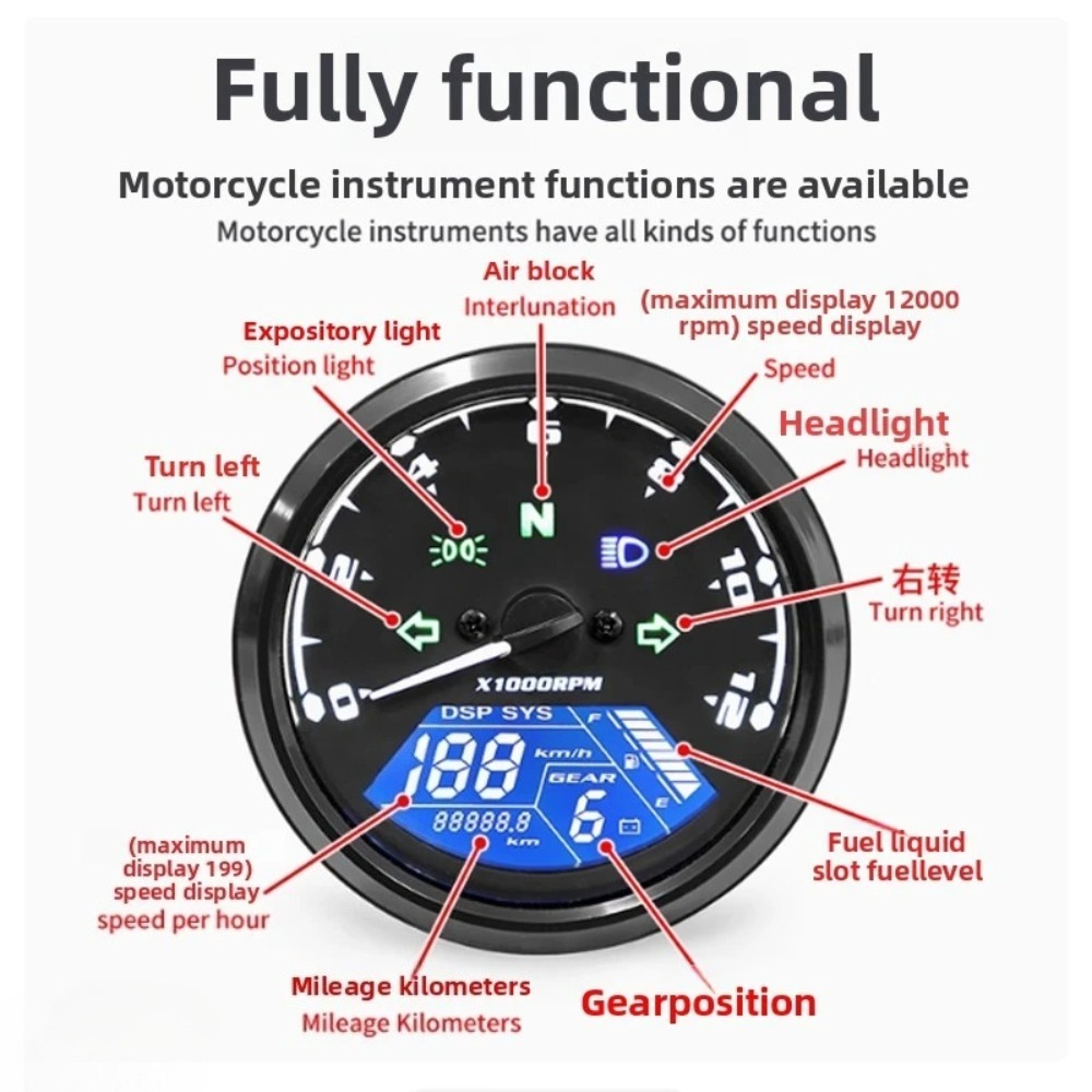 Universal Motorcycle Meter Spe - Motorcycle Gear Indicator recension och pris
